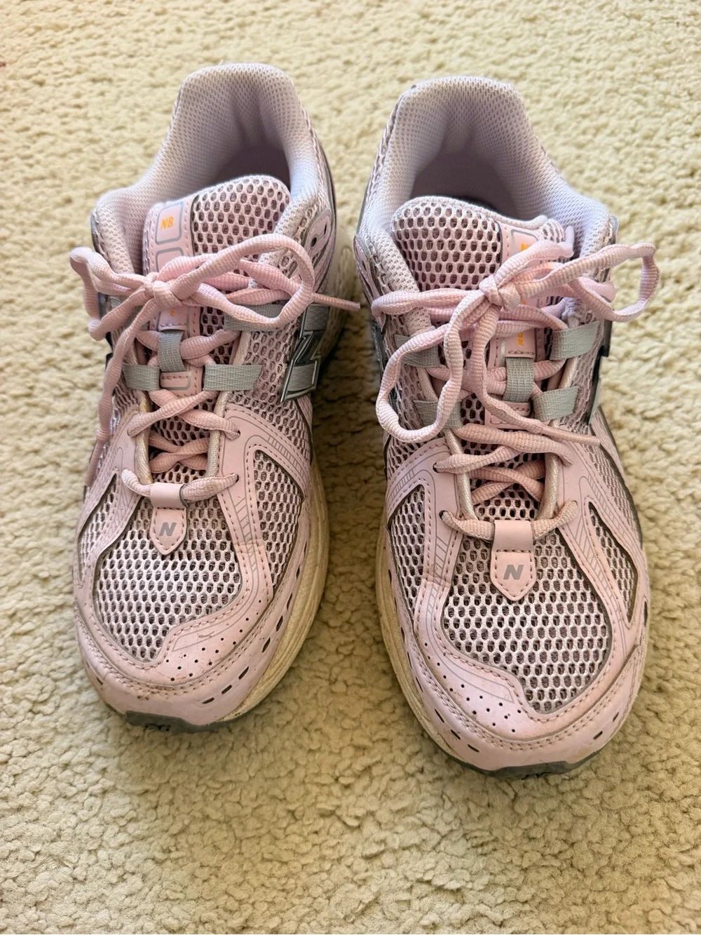 New Balance Kids Pink Mesh Lace-Up Sneakers